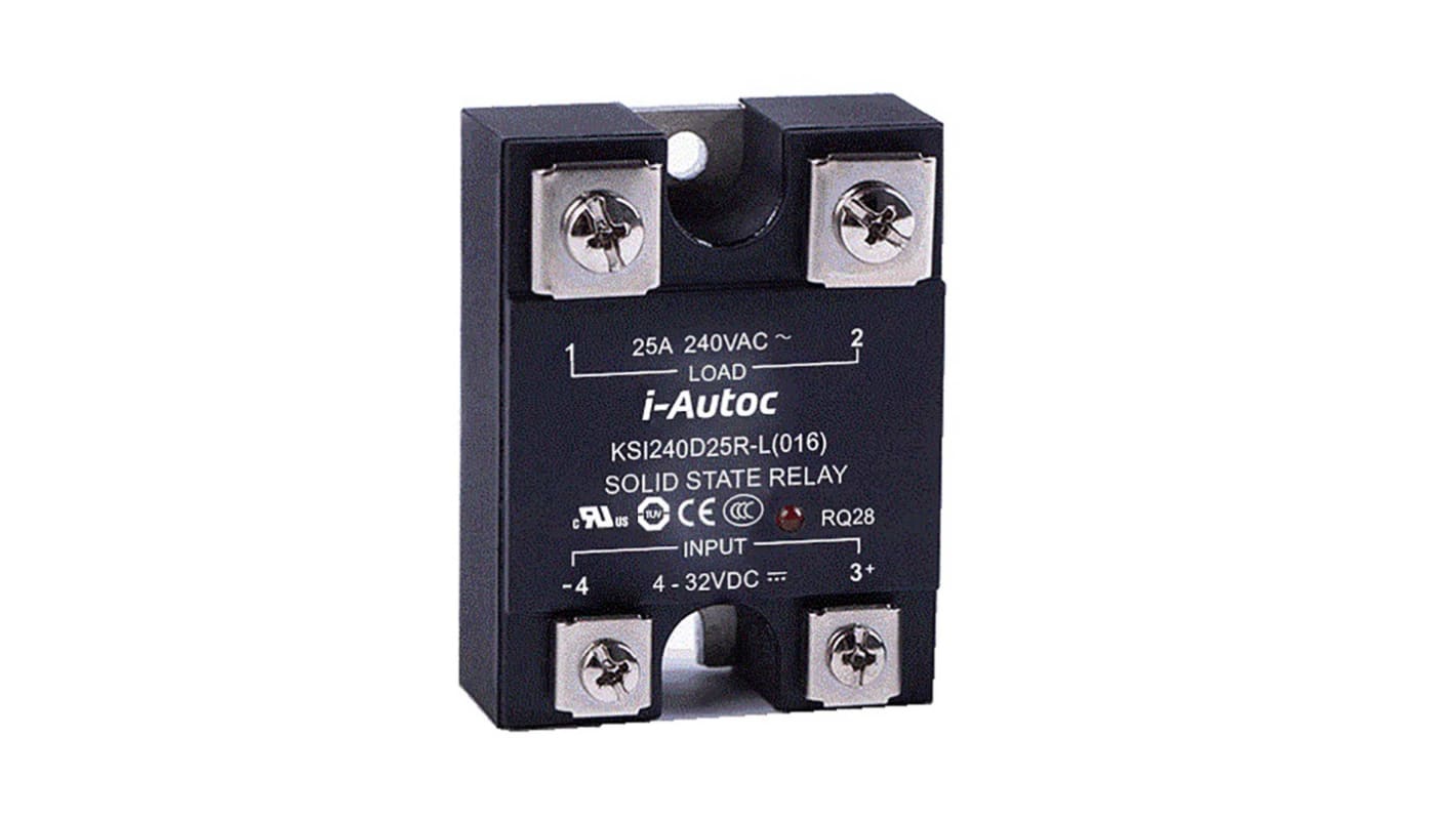 i-Autoc KSI Series Solid State Relay, 60 A Load, Panel Mount, 530 V ac Load, 32 V dc Control