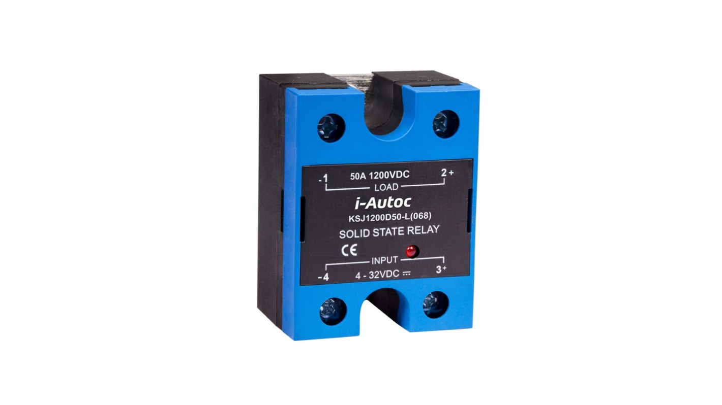 i-Autoc KSJ Series Solid State Relay, 20 A Load, Panel Mount, 100 V dc Load, 32 V dc Control