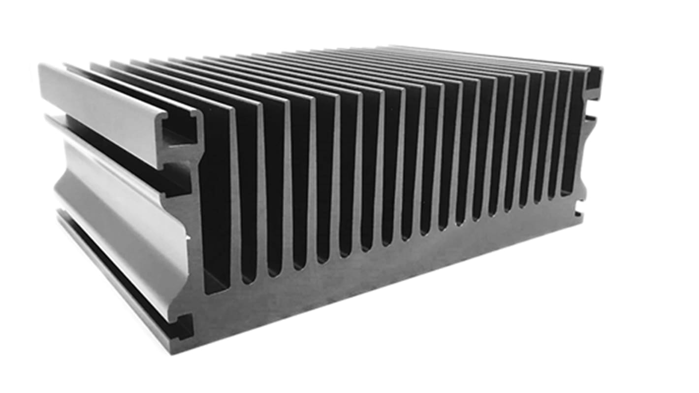 Heatsink, Universal Rectangular Alu, 0.14°C/W, 100 x 215 x 77mm, PCB Mount