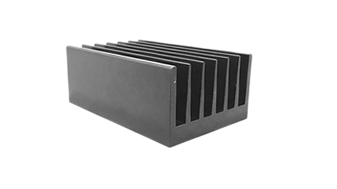 RS PRO Heatsink, Universal Rectangular Alu, 0.69°C/W, 100 x 66 x 40mm, PCB Mount
