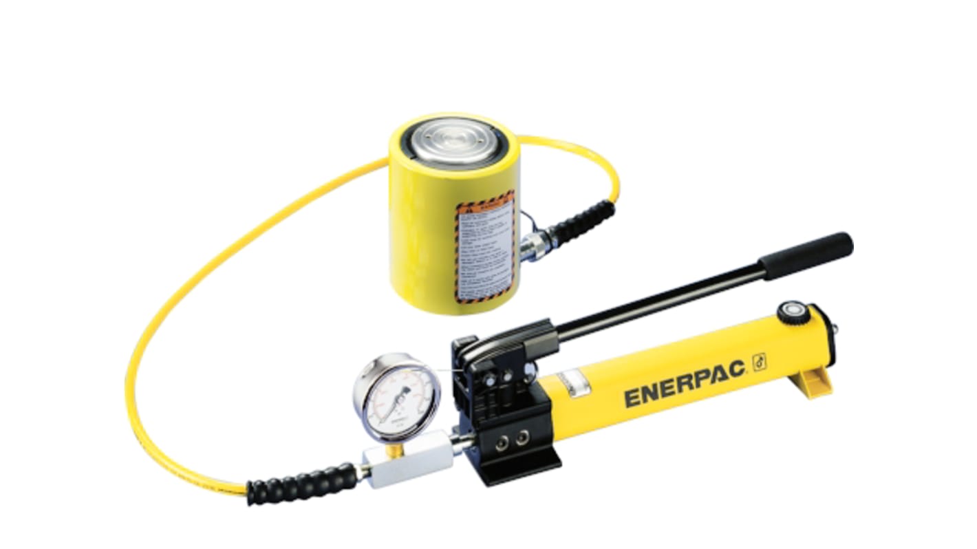 Cilindro idraulico ad altezza ridotta Enerpac, capacità 10t, corsa 38mm, altezza chiuso 88mm, 700bar max