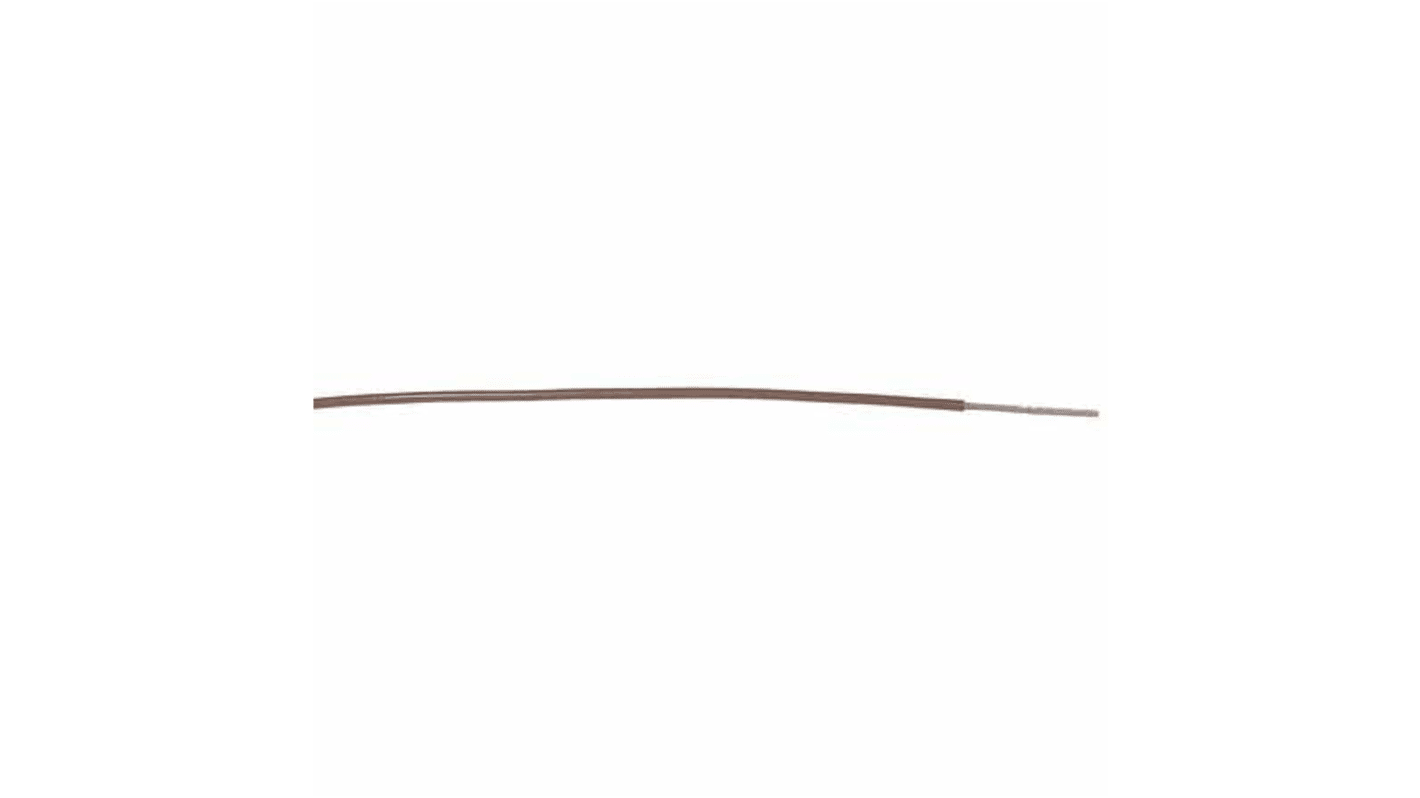 RS PRO Brown 0.08 mm² Hookup & Equipment Wire, 28 AWG, 7/0.12 mm, 100m, PTFE Insulation