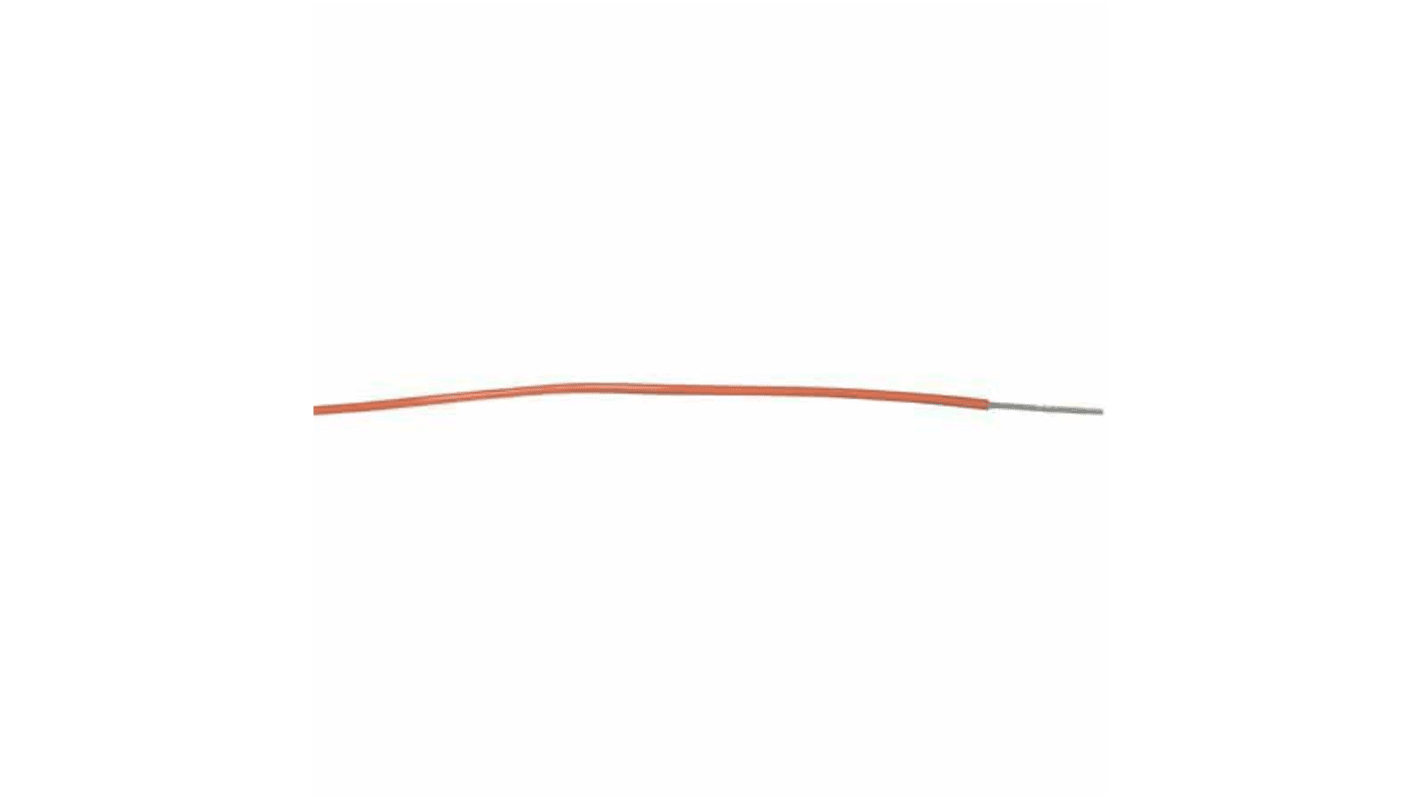 RS PRO Orange 0.08 mm² Hookup & Equipment Wire, 28 AWG, 7/0.127 mm, 100m, PTFE Insulation