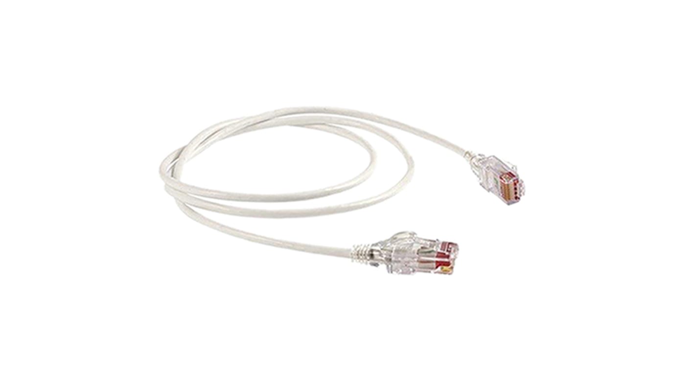 HellermannTyton, 5m Cat6, White RJ45 to Male RJ45 Male, U/UTP Unshielded, Terminated LSZH Sheath