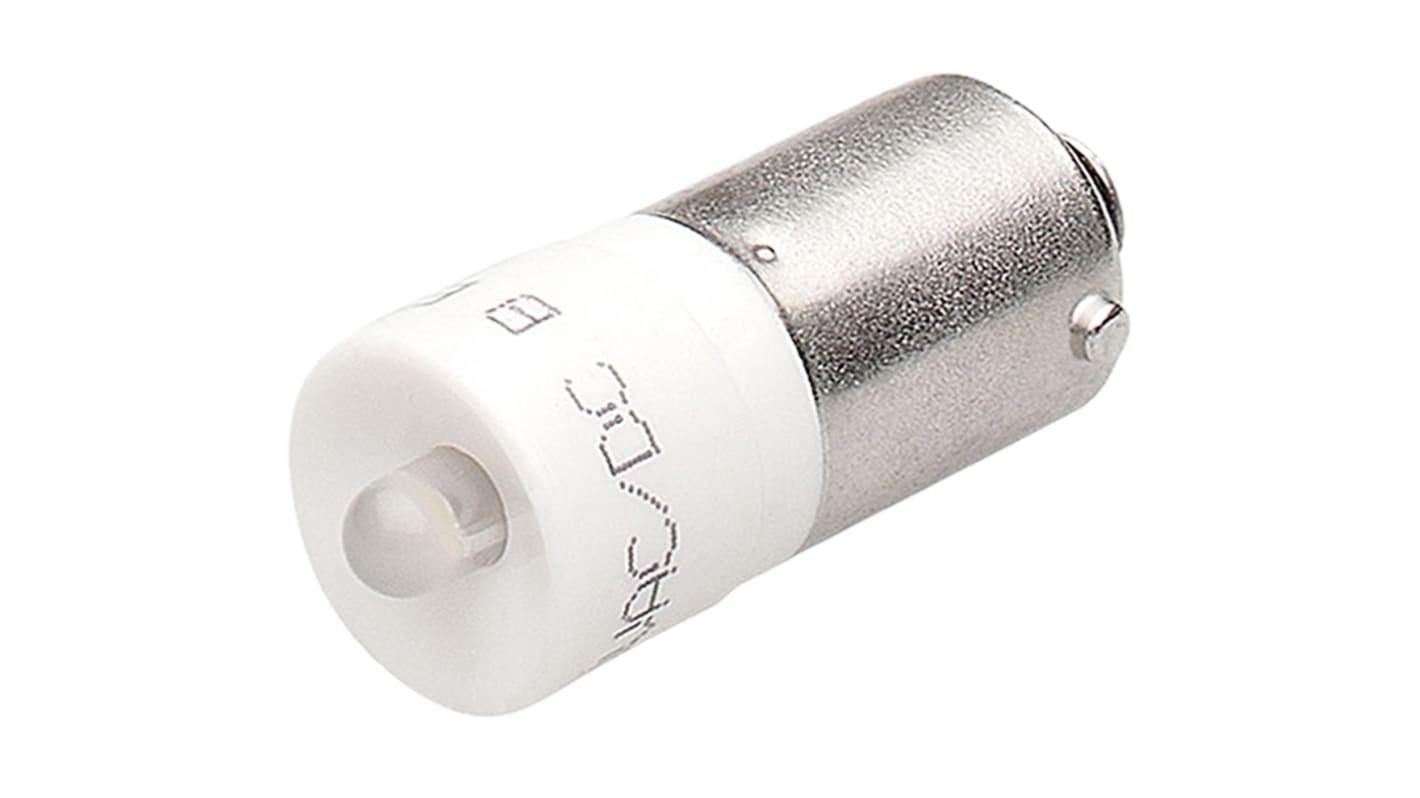 EAO LED指示灯泡, 红色, BA9s灯座, Φ10mm, 25mm长, 130V 直流, 2mA, 300mcd
