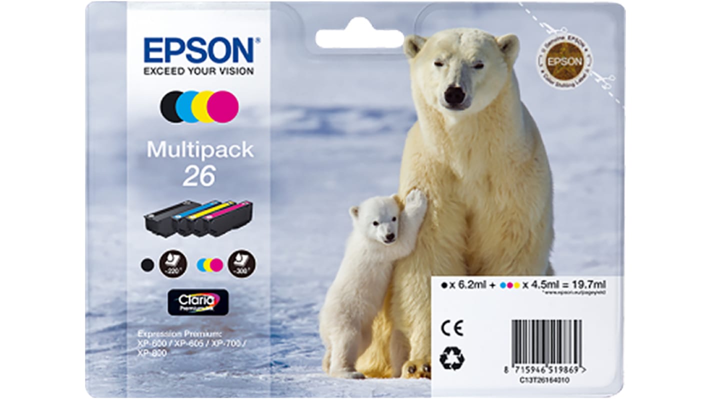 Epson 26 Black, Cyan, Magenta, Yellow Ink Cartridge