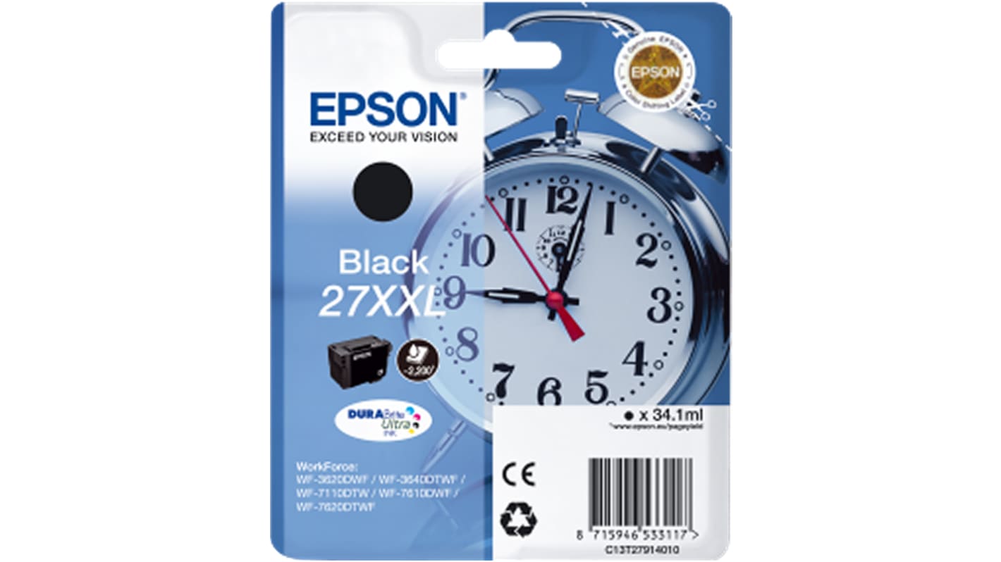 Cartucho de tinta, Epson, Negro, para usar con WorkForce WF-3620DWF, WorkForce WF-3640DTWF, WorkForce WF-7110DTW,