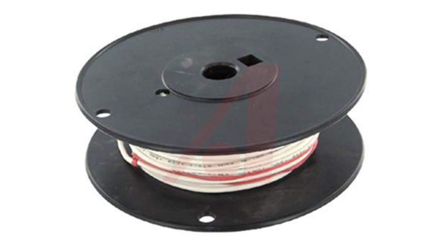Alpha Wire Hook-up Wire Silicone Series White 0.52 mm² Hook Up Wire, 20 AWG, 10/0.25 mm, 30.5m, Silicone Insulation,