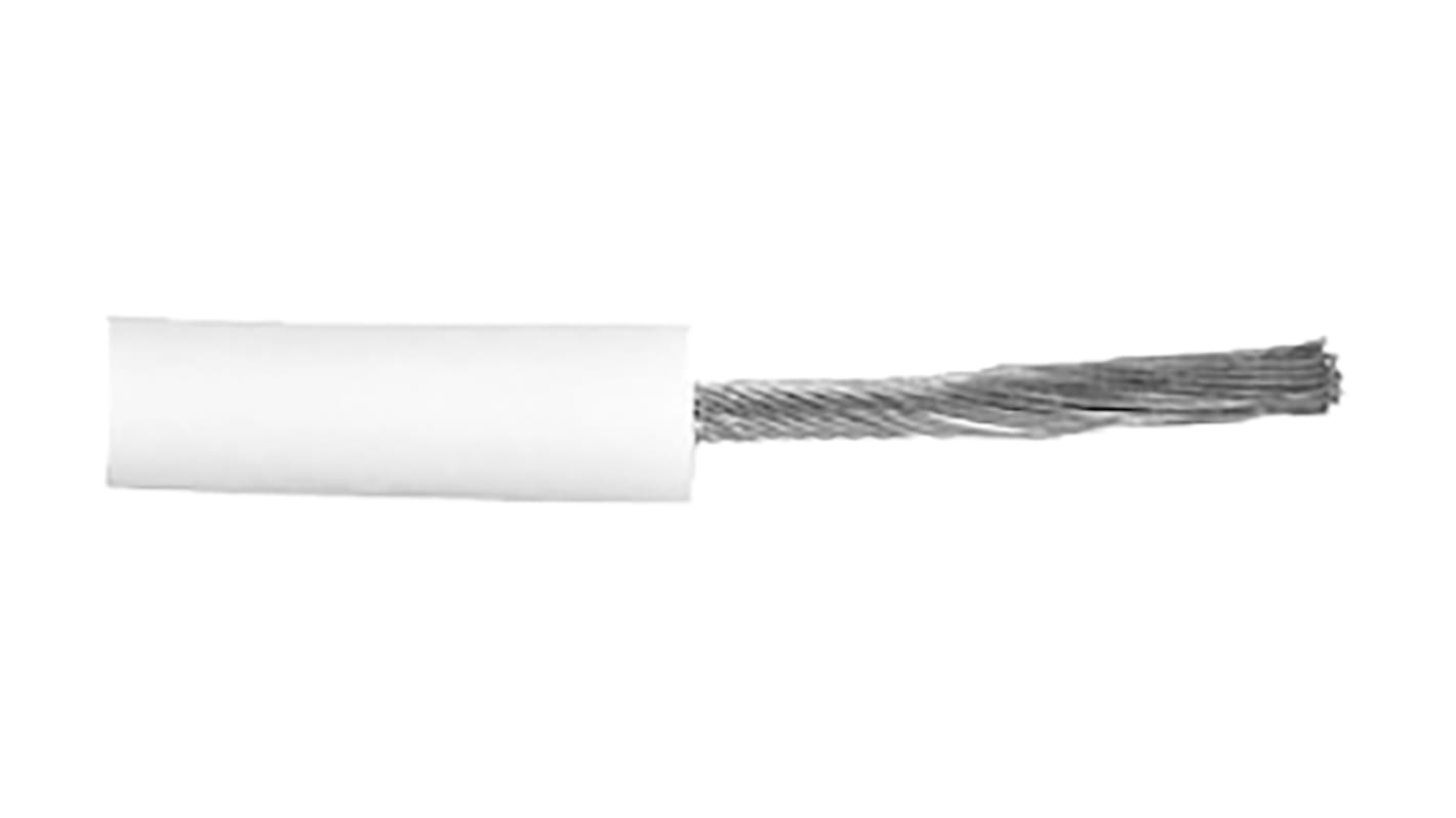 Alpha Wire 白色电线, 0.75 mm², 305m长, 18 AWG, 15 kV, 最高150°C, 硅树脂绝缘, Hook-up Wire Silicone系列
