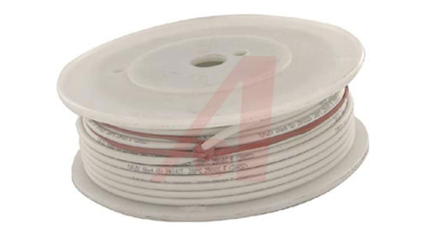 Alpha Wire Hook-up Wire Silicone Series White 0.75 mm² Hook Up Wire, 18 AWG, 19/0.25 mm, 30.5m, Silicone Insulation,