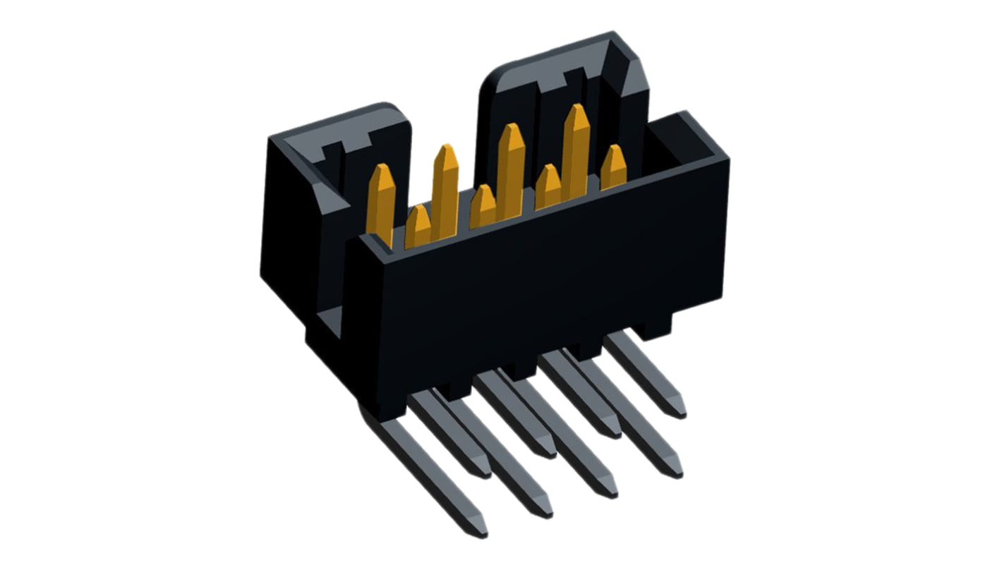 Molex 8p双排排针 直角线对板连接器, 2.0mm间距, 2.0A, 125.0 V, THT安装, Milli-Grid系列