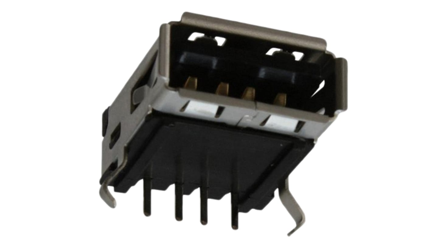 Molex USB接口, A型, 焊接端接, 面板安装, 直角
