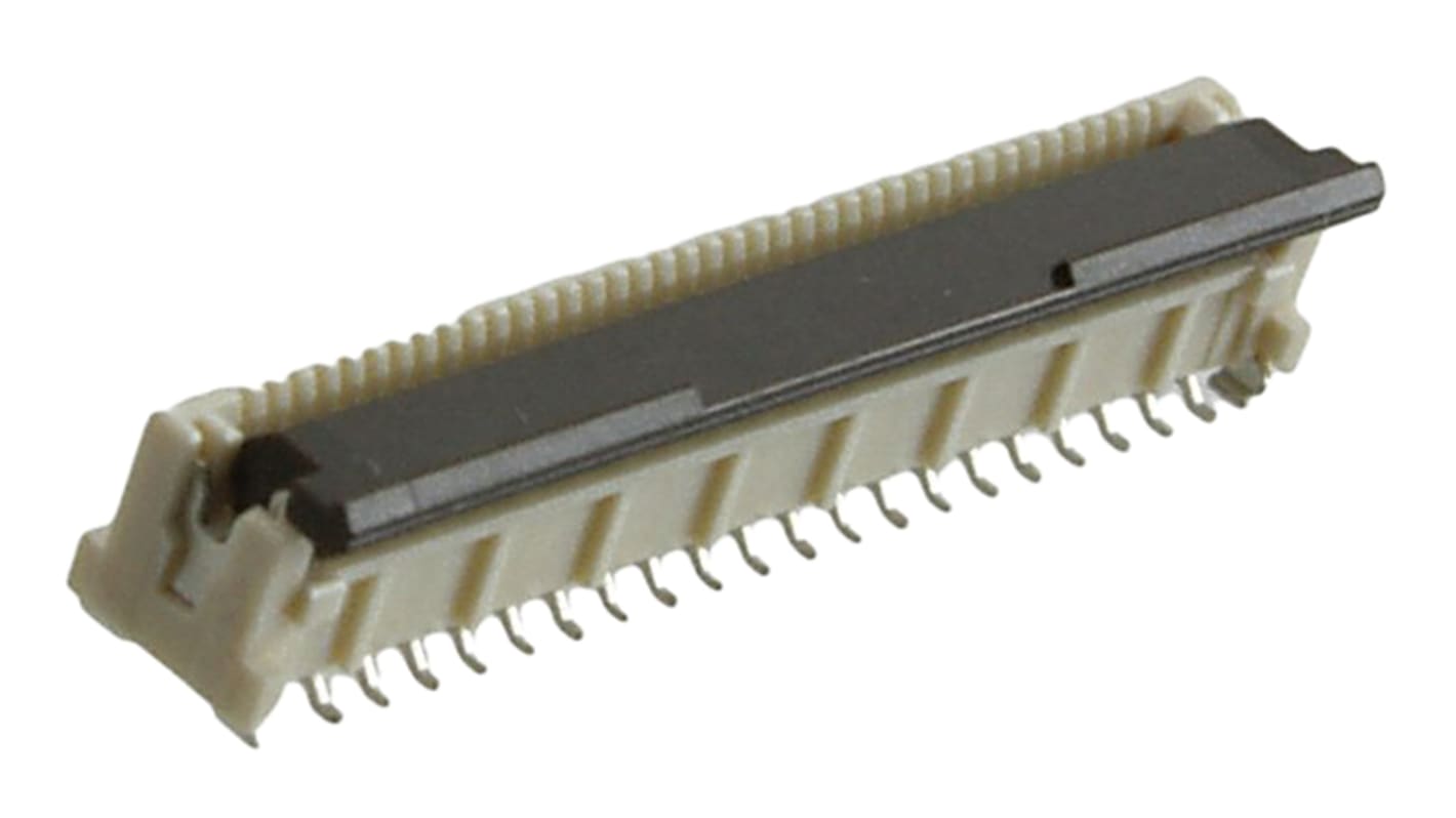 Molex FPC连接器, 母座, 40p, 0.5mm间距, 单排, SMT安装, 垂直, 400mA, 50 V 有效值交流/直流, 501951系列