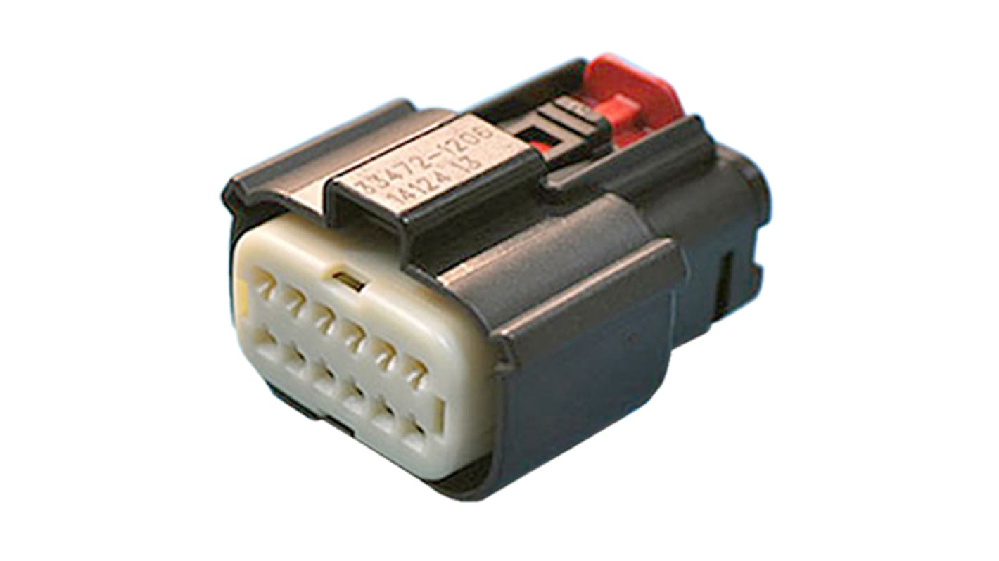 Molex, MX150 Automotive Connector Socket Black Cable Mount 12 Way, Crimp Termination 33472-1206
