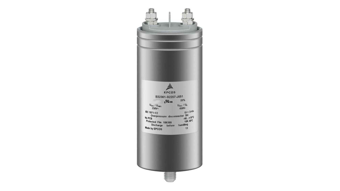 EPCOS B32361 Polypropylene Film Capacitor, 350V ac, ±5%, 150μF