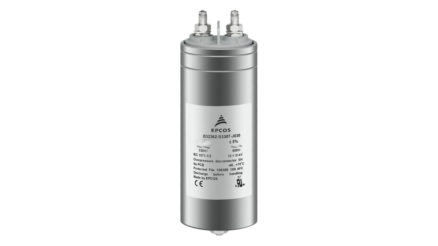 EPCOS B32362 Polypropylene Film Capacitor, 250V ac, ±5%, 250μF