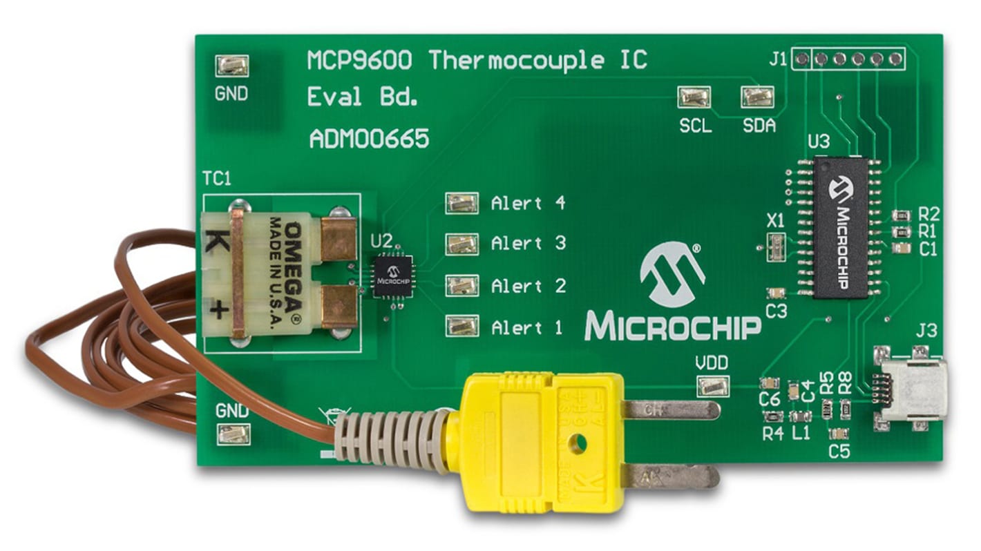 Microchip Thermocouple EMF to C Converter Temperature Sensor Evaluation Board for MCP9600