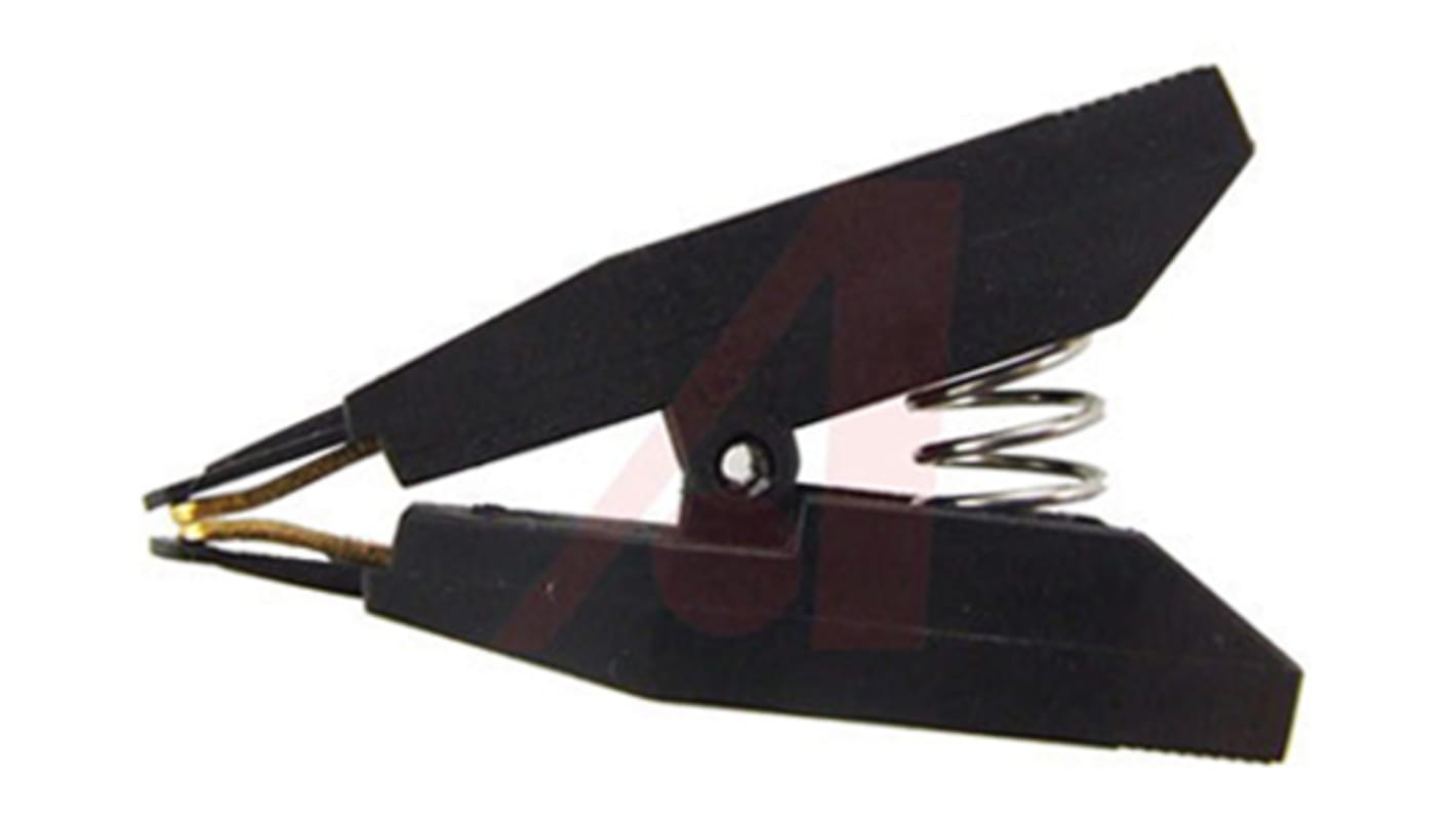 ADAPTIVE INTERCONNECT Crocodile Clip, Gold Contact, 10A, Black