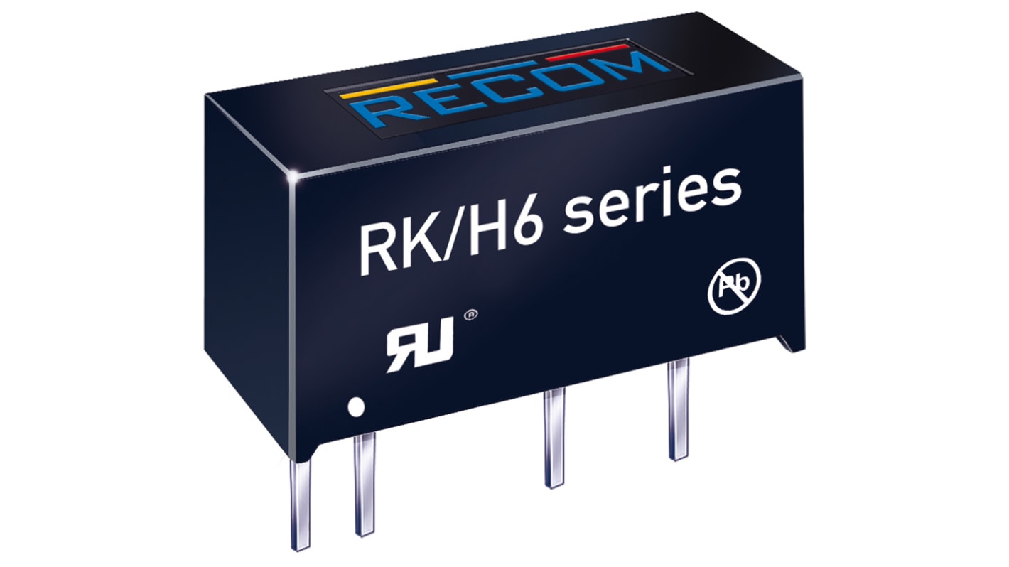 Recom RK DC-DC Converter, 12V dc/ 84mA Output, 21.6 → 26.4 V dc Input, 1W, Through Hole, +90°C Max Temp -40°C