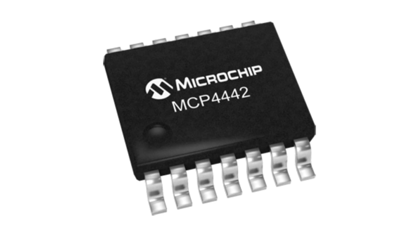 Potencjometr cyfrowyZłącze szeregowe I2C (2-przewodowe) 5kΩ 129-pozycyjny 4-kanałowy Pojedyncze TSSOP Stabilna