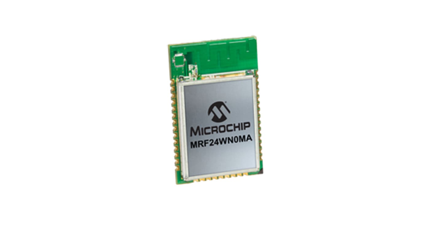 Módulo wifi Microchip, MRF24WN0MA-I/RM100, 802.11b/g/n, AES128, Interfáz SPI, , 3.15 to 3.45V, 17.8 x 26.7 x 2.2mm