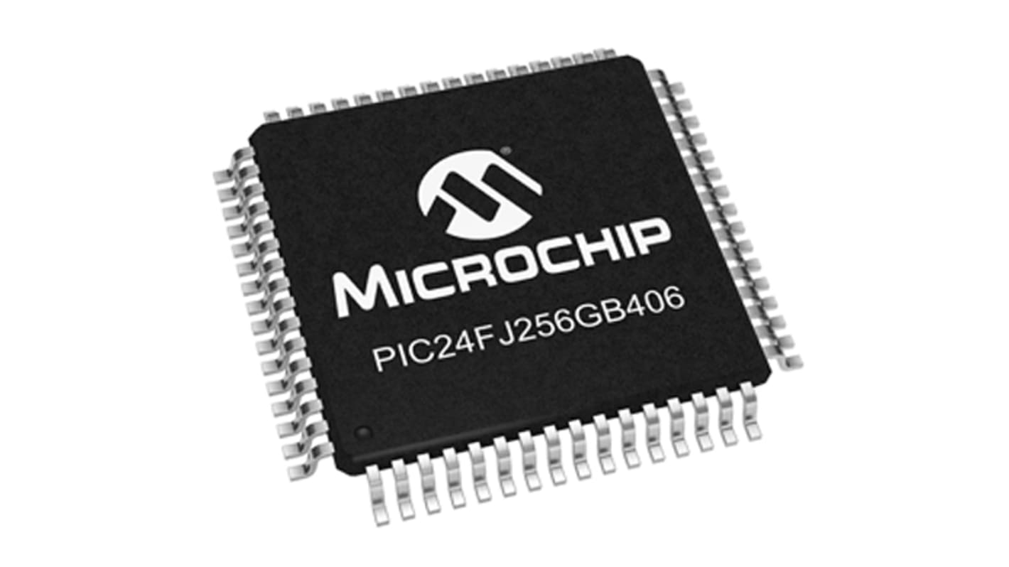 Microchip マイコン, PIC24F CPU, 32MHz, 256 kB, フラッシュ, 64-Pin TQFP