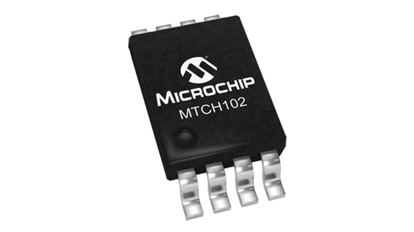 MTCH102-I/MS, Capacitive Touch Screen Controller Simple I/O, 8-Pin MSOP