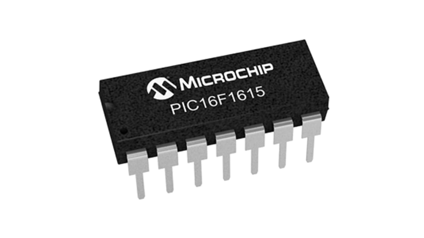 Microchip PIC16F1615-I/P, 8bit PIC Microcontroller, PIC16F, 32MHz, 14 kB Flash, 14-Pin PDIP