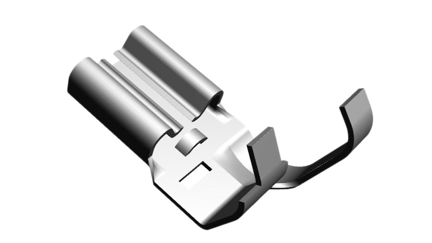 TE Connectivity FASTON .250 Grey Uninsulated Female Spade Connector, Flag Terminal, 6.35 x 0.81mm Tab Size, 0.8mm² to