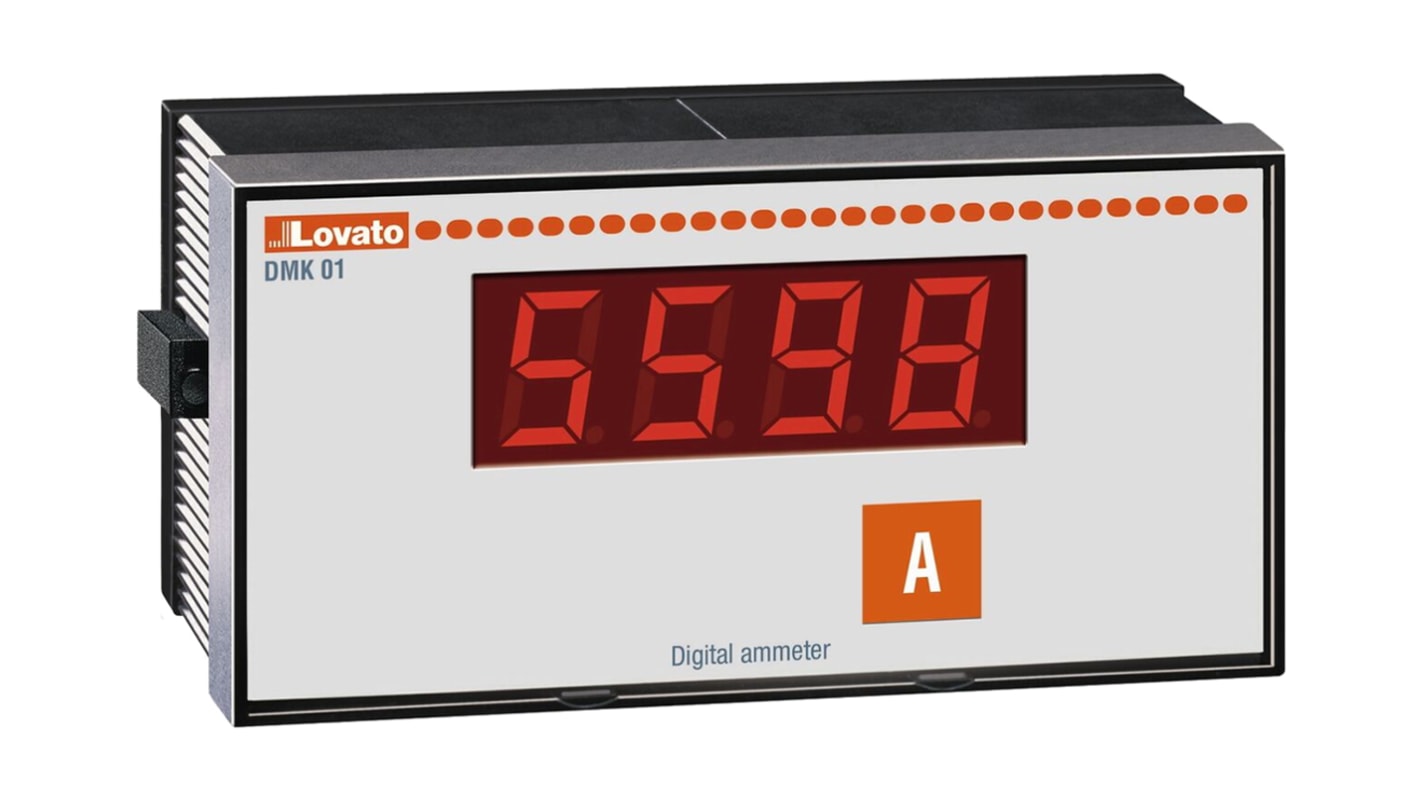 Lovato DMK Digital Panel Ammeter AC, 45mm x 92mm