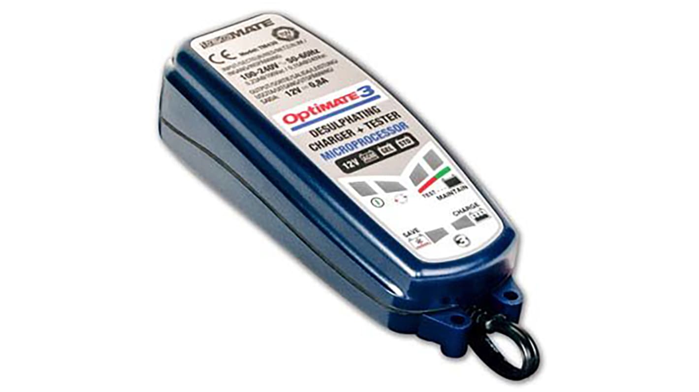 TecMate OptiMate 3 Battery Charger For Lead Acid 12 V 12V 800mA with UK plug