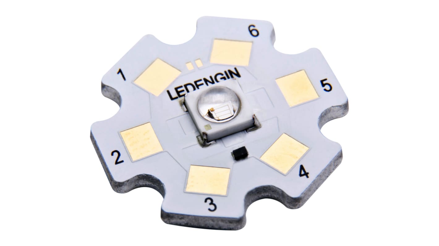 ams OSRAM LED灯片, 绿光, 250 lm@ 1.5 A, 3.95 V @ 1.5 A, 1.5A, 19.9mm外径, LZ系列