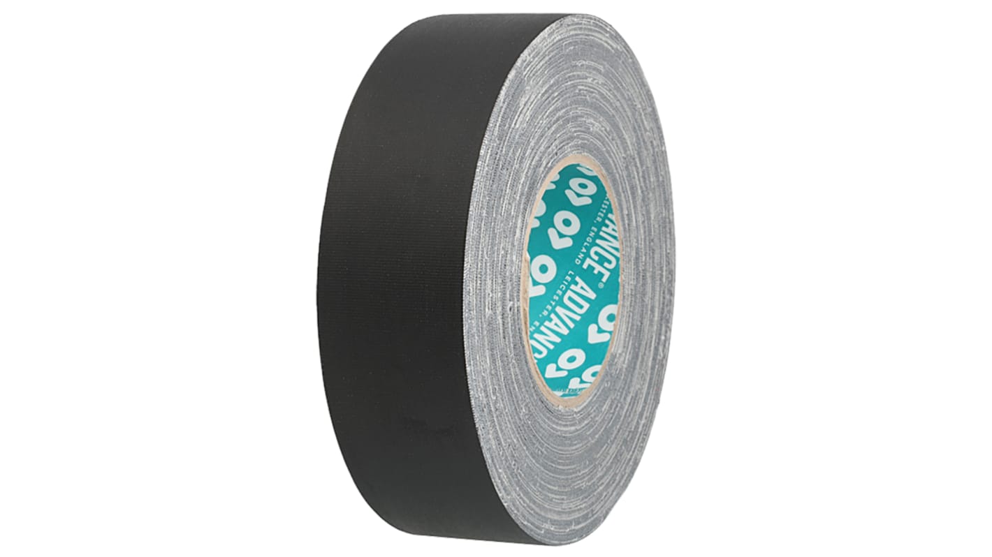 Advance Tapes AT160 Cloth Tape, 50m x 12mm, Black, Matt Finish