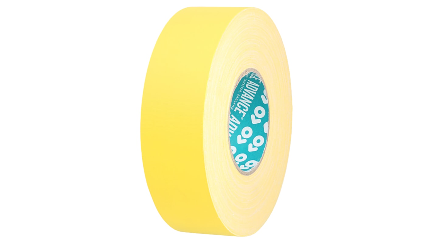 Advance Tapes AT160 Cloth Tape, 50m x 12mm, Yellow, Matt Finish