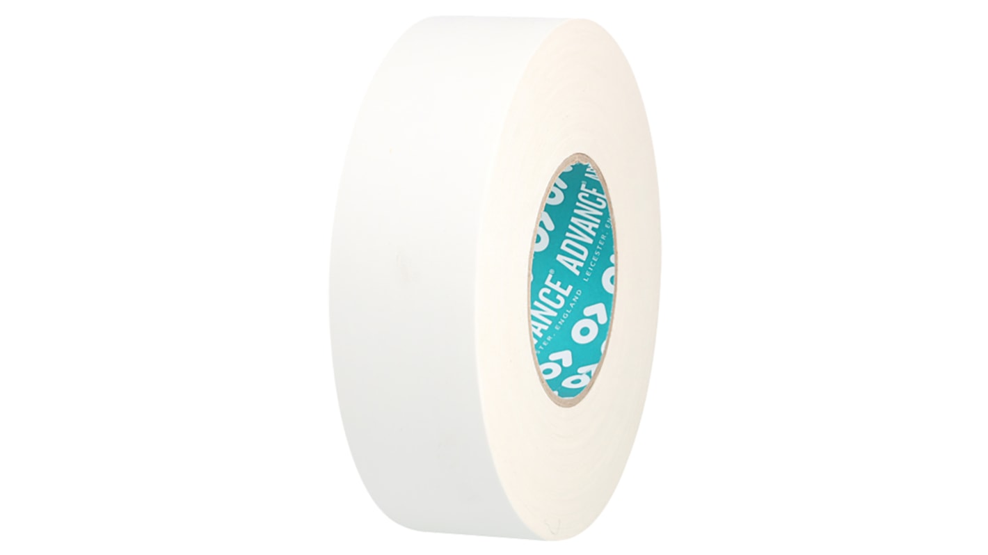 Advance Tapes AT160 Cloth Tape, 50m x 12mm, White, Matt Finish