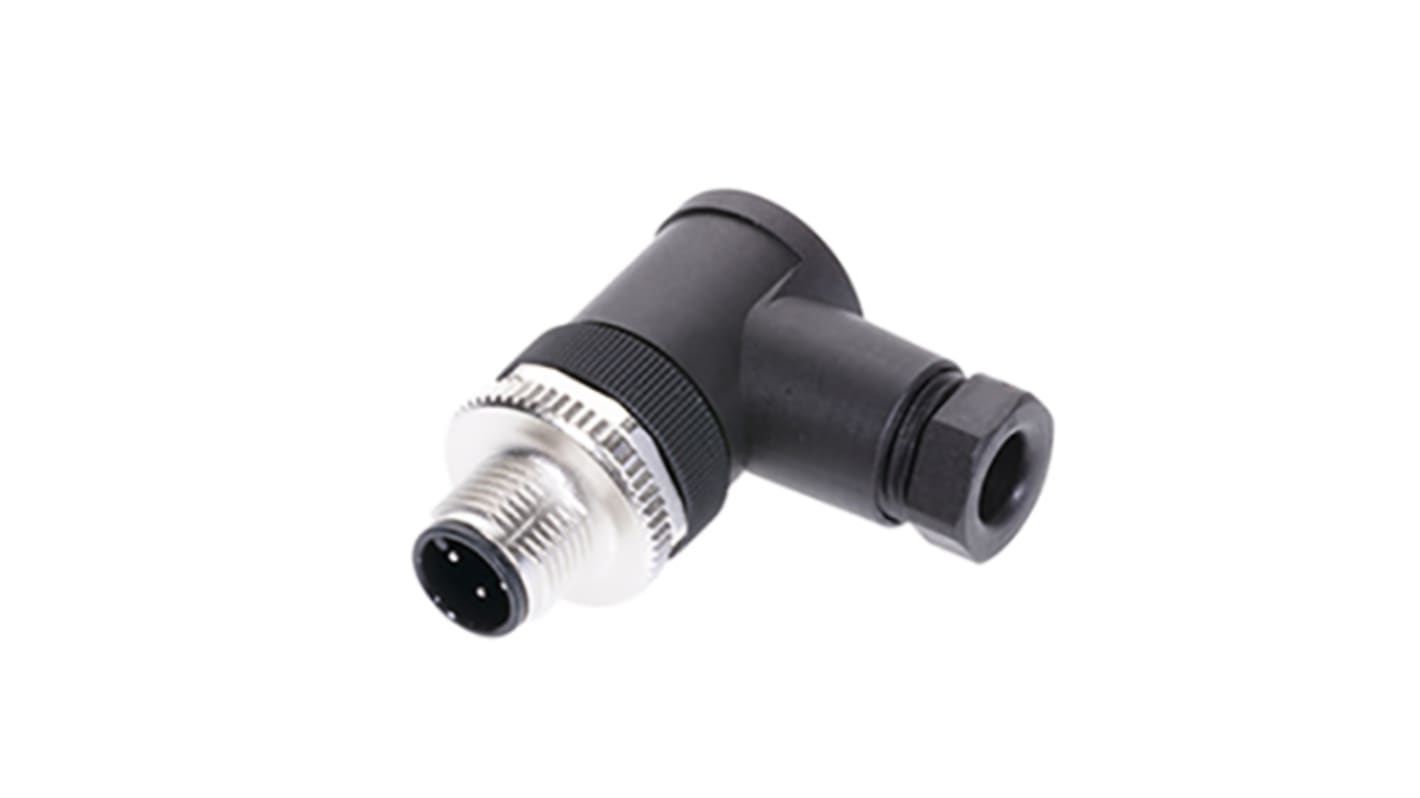 BALLUFF Circular Connector, 4 Contacts, Cable Mount, M12 Connector, Plug, Male, IP67