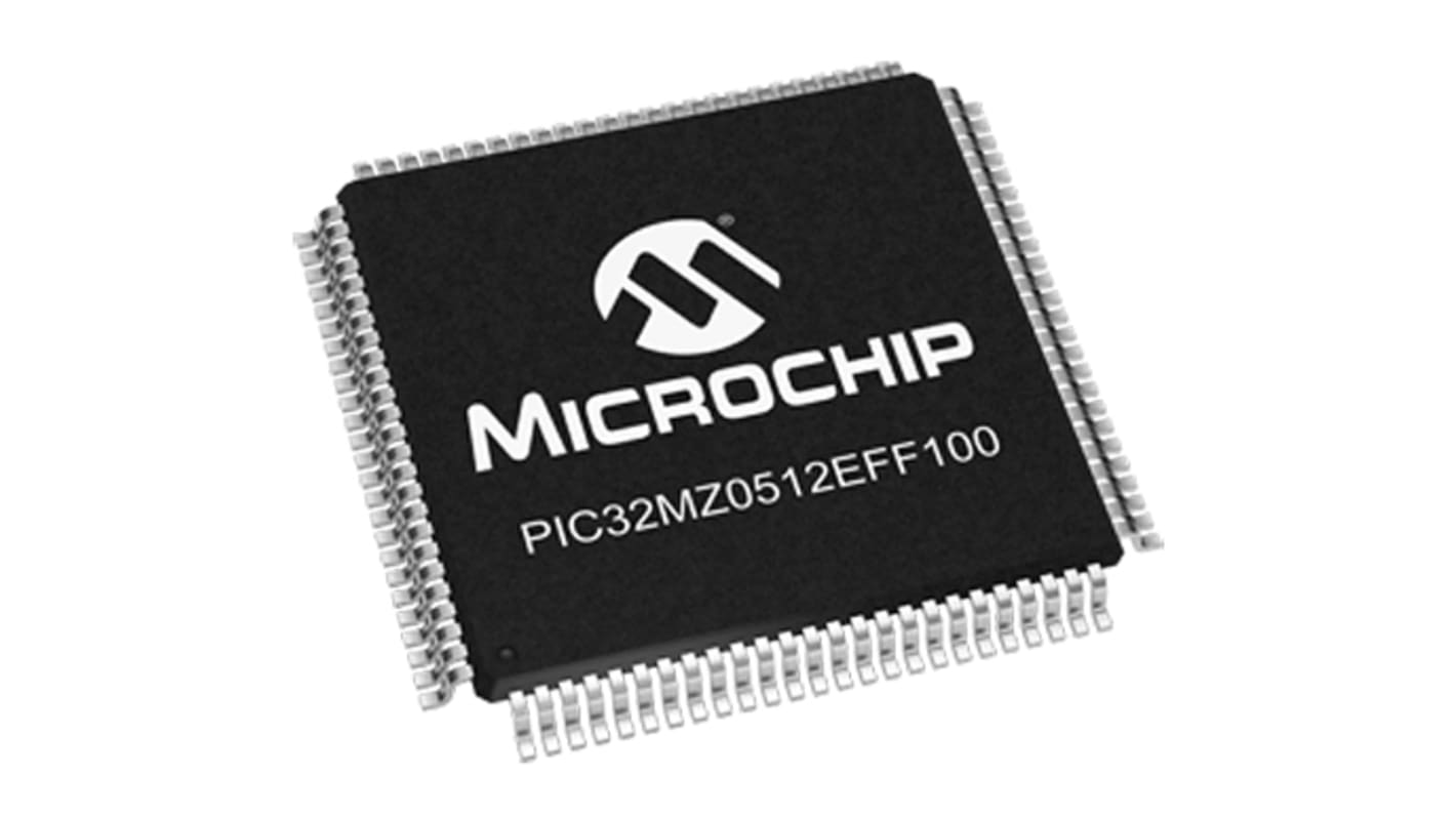 Mikrokontroler Microchip PIC32MZ TQFP 100-pinowy Montaż powierzchniowy MIPS® MicroAptiv™ 160 kB (Boot Flash), 512 kB