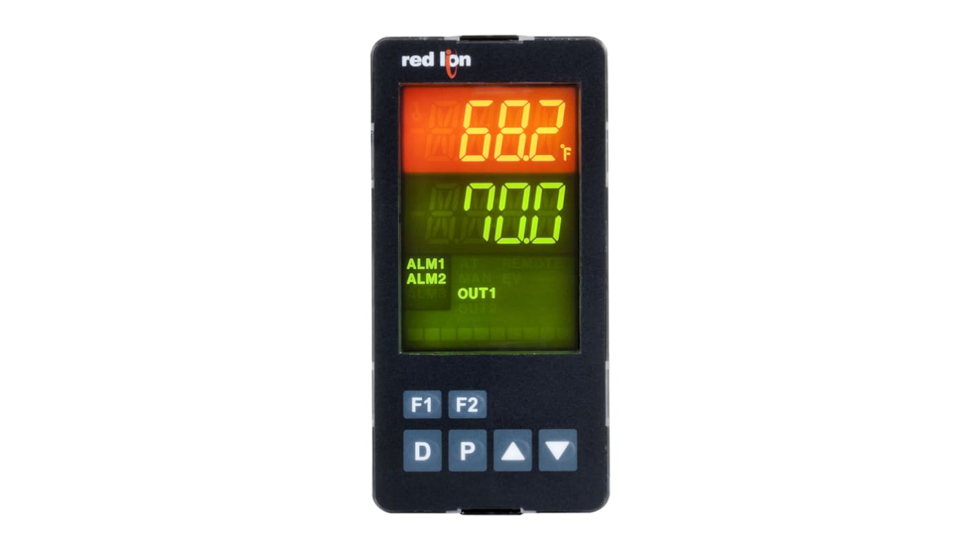 Red Lion PXU Panel Mount PID Temperature Controller, 48 x 95.8mm, 1 Output Relay, 100 → 240 V ac Supply Voltage