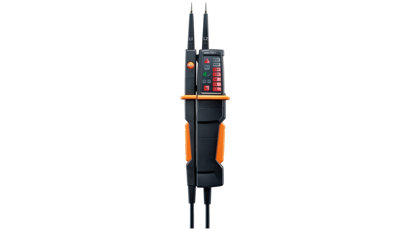 Testo 750-1 电压测试仪, 最大690V 交流/直流, 通断测试, CAT III 1000V, IP64