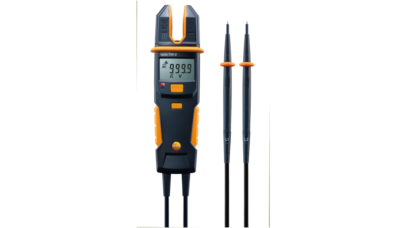 Testo 755-2, LCD Voltage tester, 1000V, Continuity Check, Battery Powered, CAT III 1000V