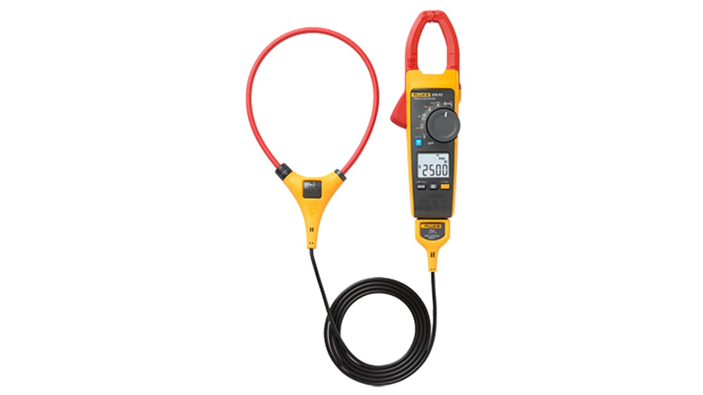Pinza amperometrica c.a-c.c. flessibile Fluke 376 FC, Max 2.5 (Probe) kA ac, 999.9 (Jaw) A ac, Max 1000V cc, Cert. LAT