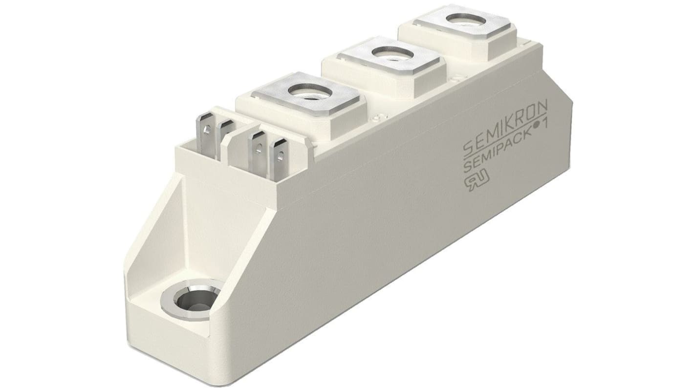 Semikron Danfoss 晶闸管模块, SCR, SEMIPACK1, 面板安装, 最大栅极触发电流100mA