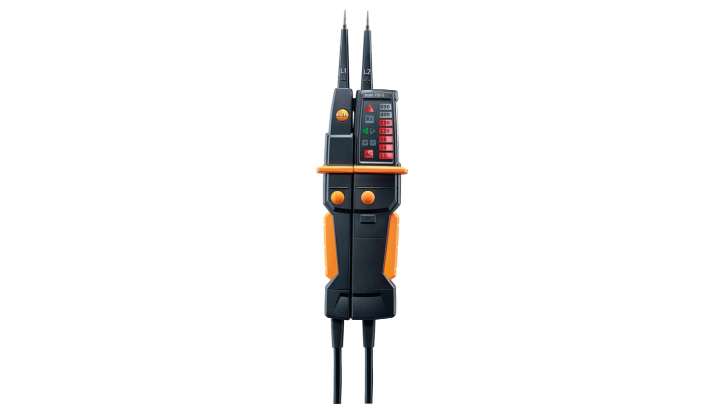 Testo 750-2, LED Voltage tester, 690V, Continuity Check, Battery Powered, CAT III 1000V With RS Calibration
