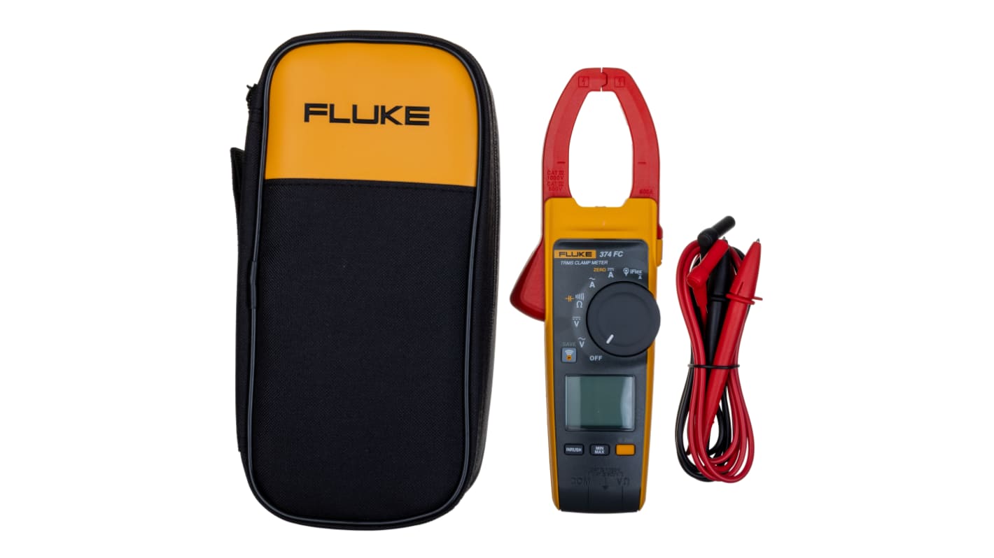 Fluke 374 FC Clamp Meter Bluetooth, 600A dc, Max Current 600A ac CAT III 1000V With RS Calibration