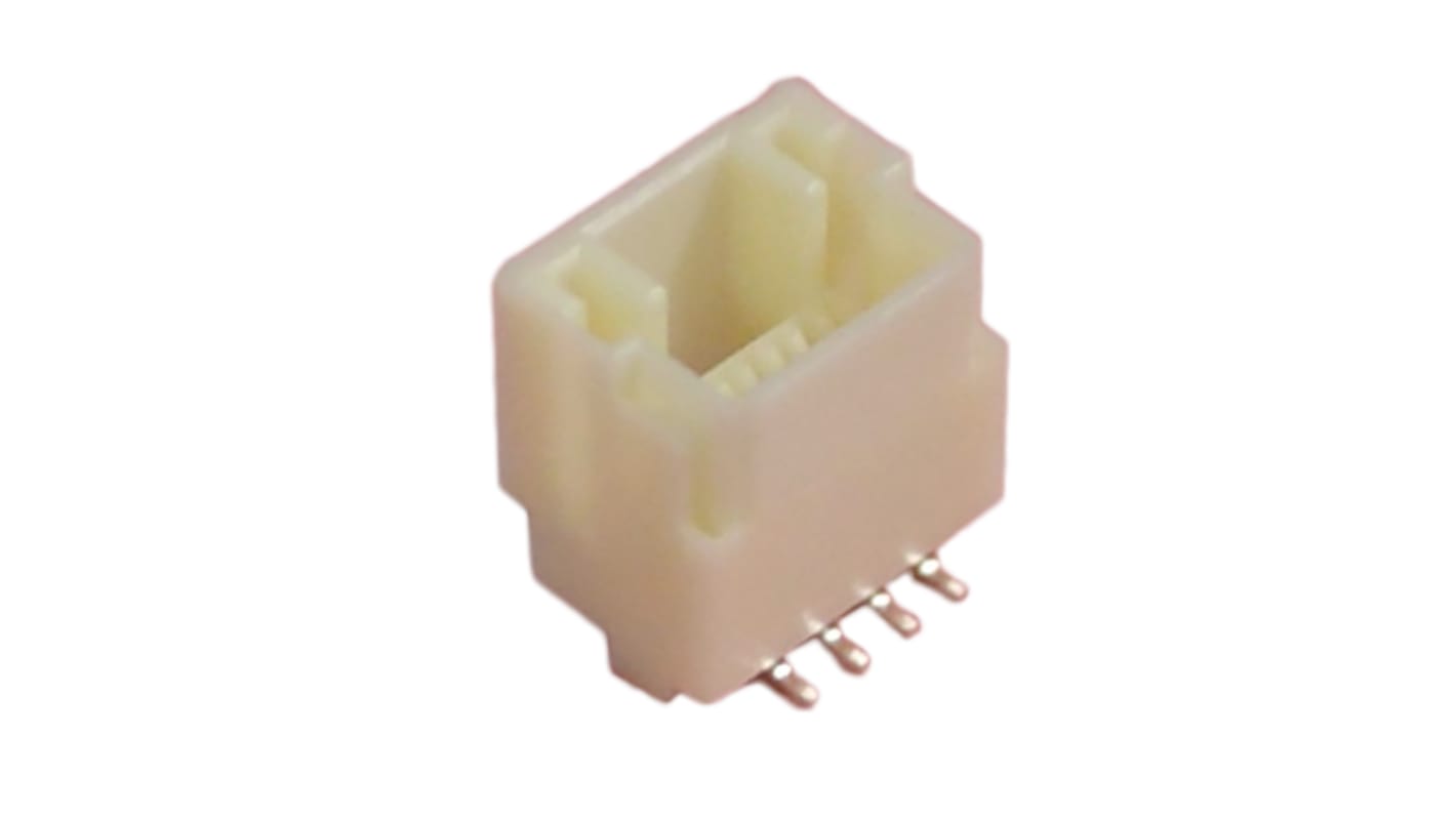JST NSH Series Straight Surface Mount PCB Header, 4 Contact(s), 1.0mm Pitch, 1 Row(s), Shrouded