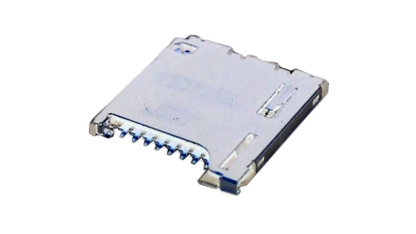 JST 8 Way Micro SD Memory Card Connector With Snap In Termination