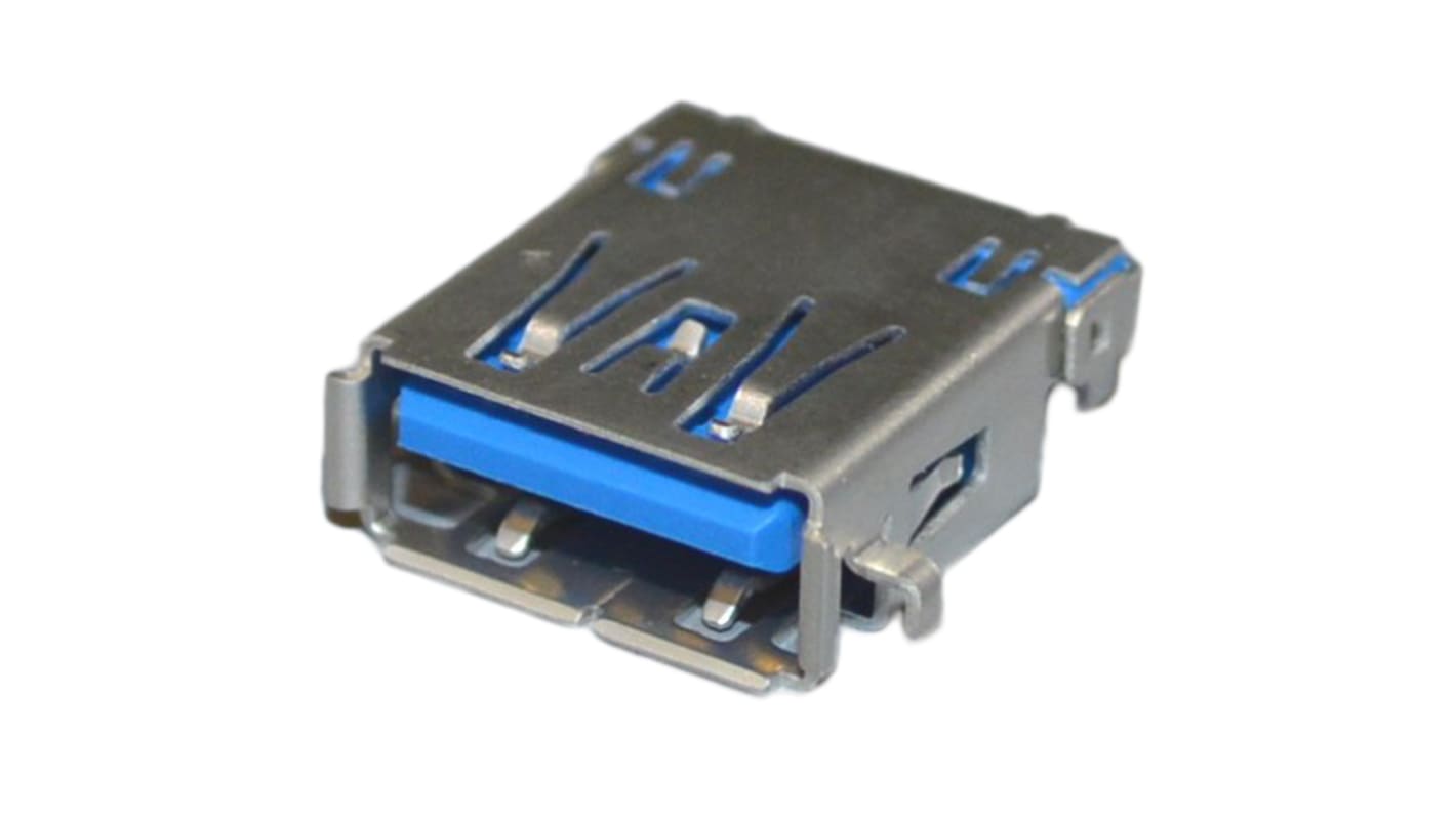 JST USB接口, A型3.0, 嵌入式端接, PCB安装, 直向, UB3系列