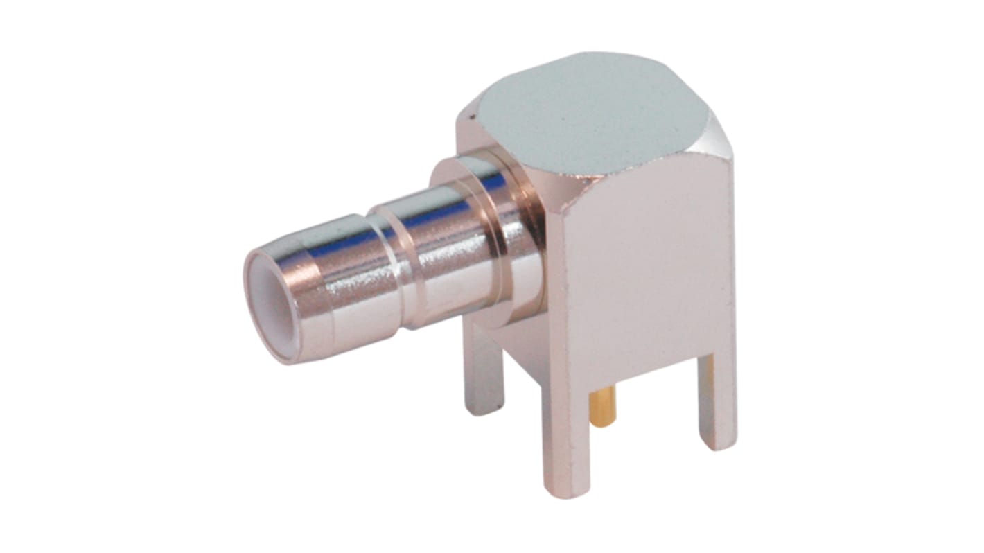 Yuetsu, jack Through Hole SMB Connector, 50Ω, Solder Termination, Right Angle Body