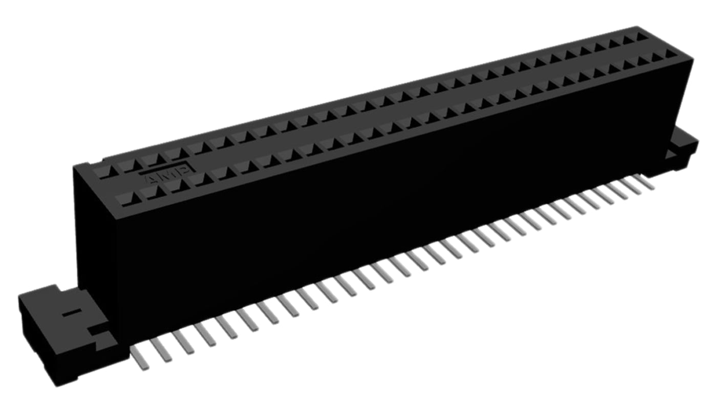 TE Connectivity AMPMODU System 50 Series Straight PCB Mount PCB Socket, 60-Contact, 2-Row, 1.27mm Pitch, Solder