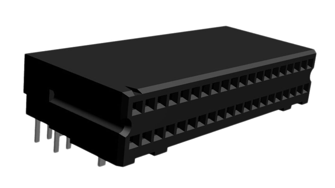 TE Connectivity AMPMODU System 50 Series Right Angle PCB Mount PCB Socket, 40-Contact, 2-Row, 1.27mm Pitch, Solder